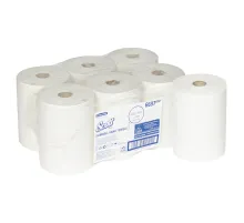 Полотенца бумажные рулонные KIMBERLY-CLARK Scott, КОМПЛЕКТ 6 шт., Slimroll, 190 м, белые, 6697