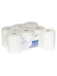 Полотенца бумажные рулонные KIMBERLY-CLARK Scott, КОМПЛЕКТ 6 шт., Slimroll, 190 м, белые, 6697