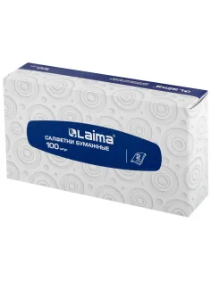 Салфетки косметические 100 штук в картонном боксе, 2-слойные, LAIMA/ЛАЙМА, 19,5х20 см, 126909