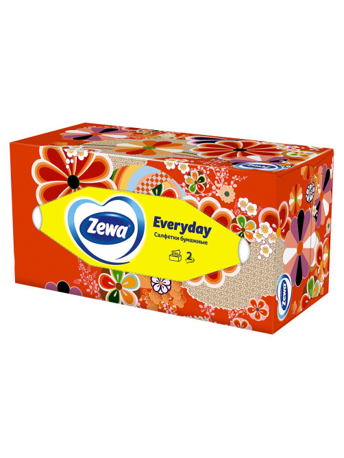 Салфетки косметические 2-слойные в картонном коробе, 250 штук, ZEWA Everyday, 8679