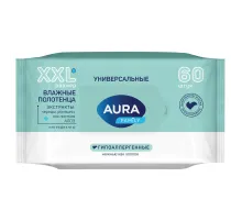 Полотенца влажные 60 шт., XXL, AURA 