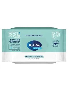 Полотенца влажные 60 шт., XXL, AURA 
