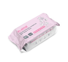 Салфетки косметические для лица и тела безворсовые 80 шт., 20х20 см, диспенсер, LAIMA, 117545
