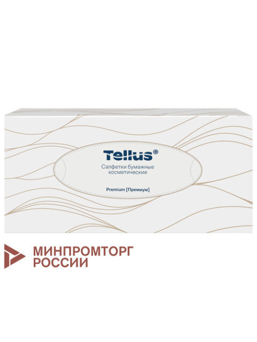 Салфетки косметические 100 штук в картонном боксе, 2-слойные, Tellus/TORK Premium (Система F1), 120380