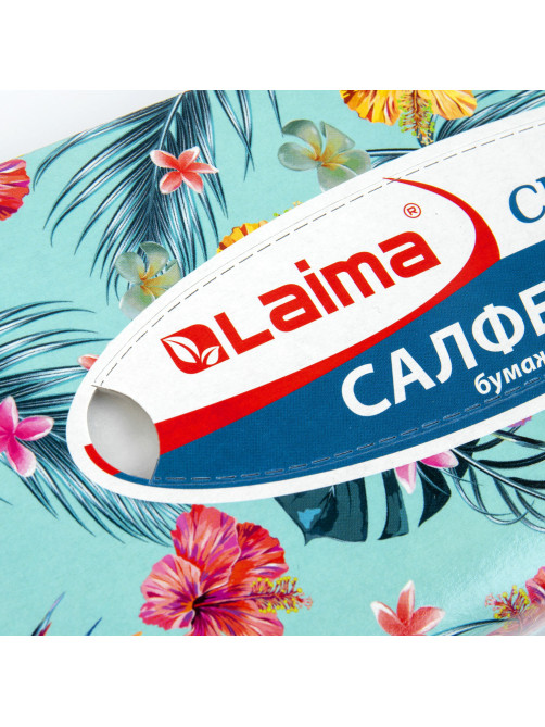 Салфетки косметические 100 шт. в картонном боксе 2-слойные, LAIMA 