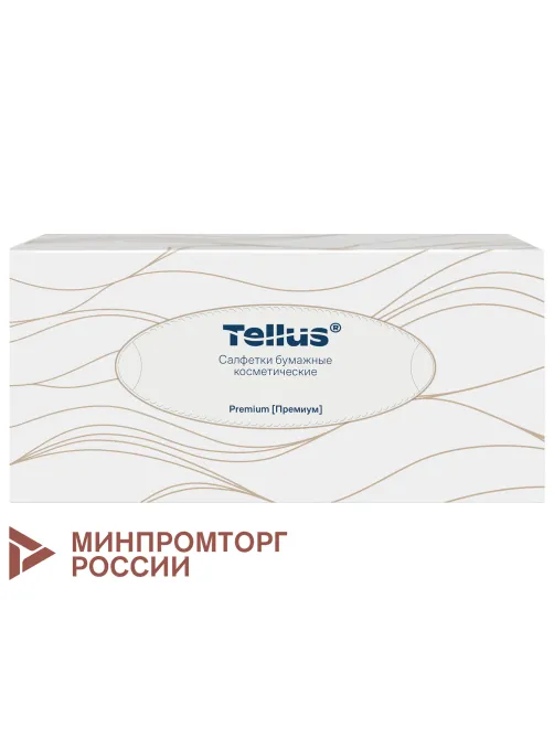 Салфетки косметические 100 штук в картонном боксе, 2-слойные, Tellus/TORK Premium (Система F1), 120380