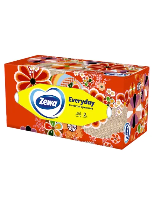 Салфетки косметические 2-слойные в картонном коробе, 250 штук, ZEWA Everyday, 8679
