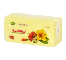 Салфетки бумажные 250 штук, 24х24 см, LAIMA, желтые, 100% целлюлоза, 111948