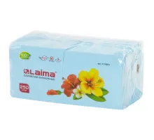 Салфетки бумажные 250 штук, 24х24 см, LAIMA, синие (пастельный цвет), 100% целлюлоза, 111951