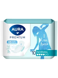 Прокладки женские гигиенические 10 шт., AURA Premium NORMAL, 13121