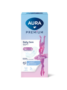 Прокладки женские ежедневные 40 шт., AURA Premium ультратонкие LIGHT, 13124