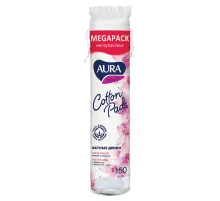 Ватные диски КОМПЛЕКТ 150 шт., AURA, двусторонние, 7185