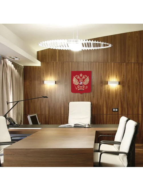 Герб РФ, 50х42 см, из акрила, инкрустация, с крепежом, 550017