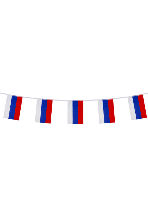 Гирлянда из флагов России, длина 5 м, 10 прямоугольных флажков 20х30 см, BRAUBERG/STAFF, 550185, RU25