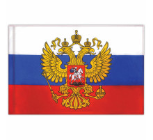 Флаг России 90х135 см с гербом, ПОВЫШЕННАЯ прочность и влагозащита, флажная сетка, STAFF, 550228
