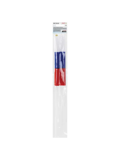 Флаг России ручной 20х30 см, без герба, с флагштоком, BRAUBERG/STAFF, 550181, RU13