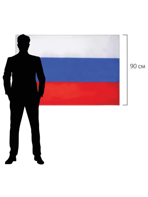 Флаг России 90х135 см без герба, ПОВЫШЕННАЯ прочность и влагозащита, флажная сетка, STAFF, 550227