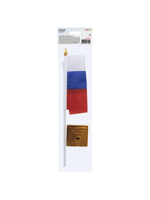 Флаг России настольный 14х21 см, без герба, BRAUBERG/STAFF, 550184, RU22