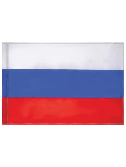 Флаг России, 90х135 см, карман под древко, упаковка с европодвесом, 550021