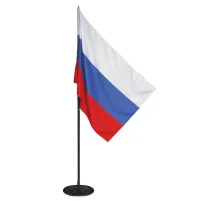 Флаг России, 90х135 см, напольный с флагштоком, высота 2,25 м, оцинкованная сталь с полимерным покрытием