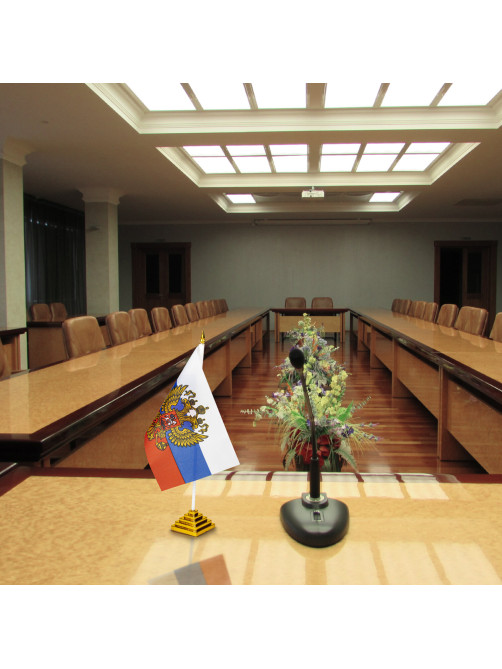 Флаг России настольный 14х21 см, с гербом РФ, BRAUBERG/STAFF, 550183, RU20