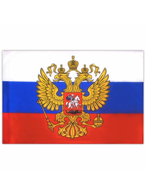 Флаг России 90х135 см, с гербом РФ, BRAUBERG/STAFF, 550178, RU02