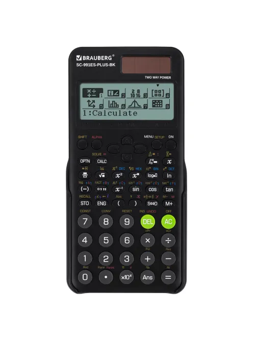 Калькулятор инженерный BRAUBERG SC-991ES-PLUS-BK (164х80 мм), 552 функции, 10+2 разряда, ЧЕРНЫЙ, 272651