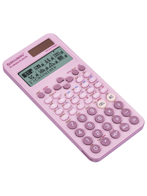 Калькулятор инженерный BRAUBERG SC-991ES-PLUS-PK (164х80 мм), 552 функции, 10+2 разряда, РОЗОВЫЙ, 272654