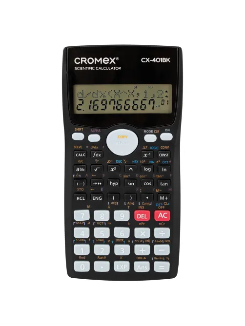 Калькулятор инженерный CROMEX (КРОМЕКС) CX-401BK (155х80 мм), 401 функция, 10+2 разрядов, черный, 273833