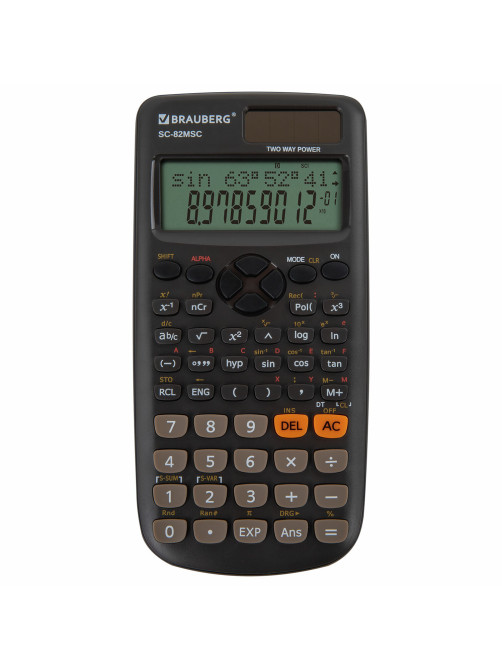 Калькулятор инженерный BRAUBERG SC-82MSС (165х84 мм), 240 функций, 10+2 разрядов, двойное питание, 271722