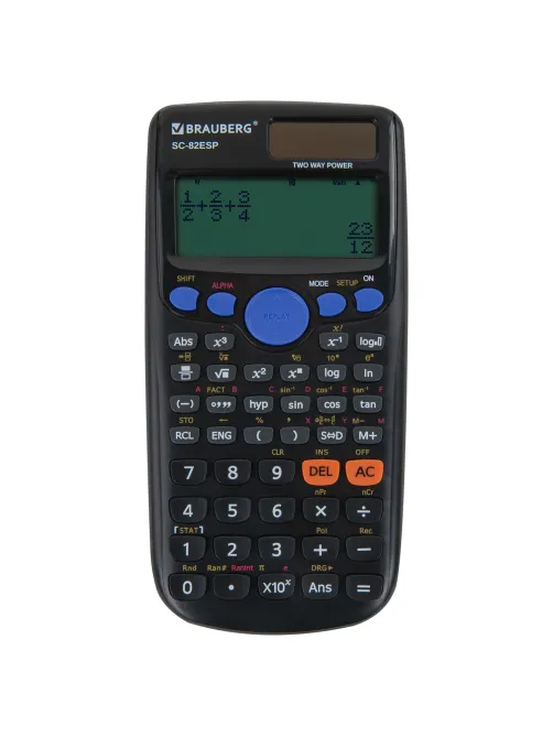 Калькулятор инженерный BRAUBERG SC-82ESP (165х84 мм), 252 функции, 10+2 разрядов, двойное питание, 271723