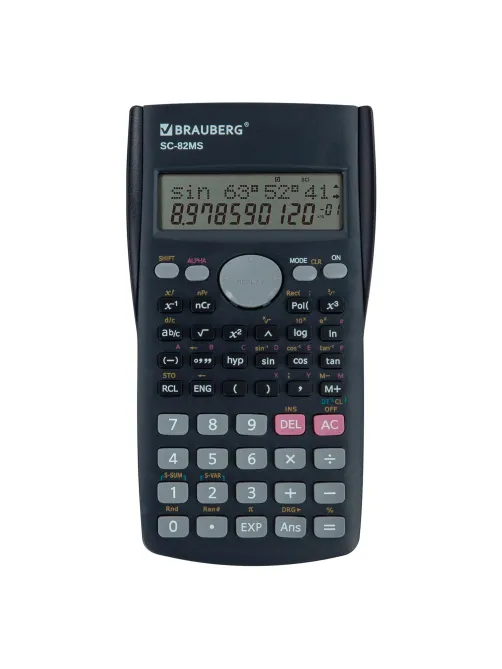 Калькулятор инженерный BRAUBERG SC-82MS (158х85 мм), 240 функций, 10+2 разрядов, темно-синий, 271721