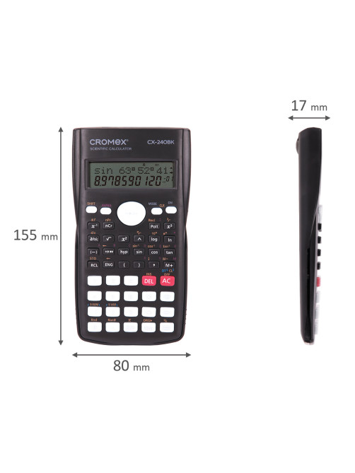 Калькулятор инженерный CROMEX (КРОМЕКС) СX-240BK (155х80 мм), 240 функций, 10+2 разрядов, черный, 273832