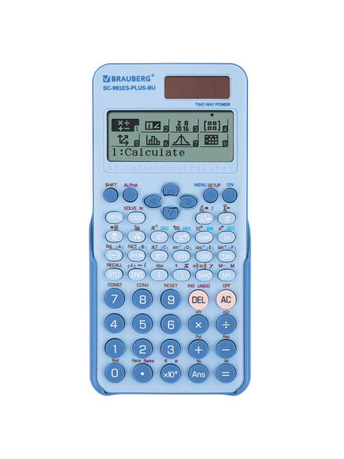Калькулятор инженерный BRAUBERG SC-991ES-PLUS-BU (164х80 мм), 552 функции, 10+2 разряда, ГОЛУБОЙ, 272653
