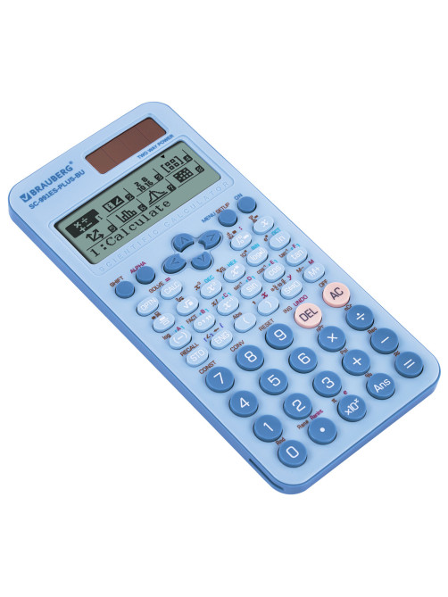 Калькулятор инженерный BRAUBERG SC-991ES-PLUS-BU (164х80 мм), 552 функции, 10+2 разряда, ГОЛУБОЙ, 272653