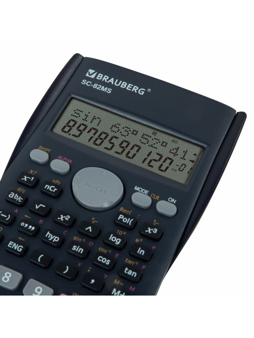 Калькулятор инженерный BRAUBERG SC-82MS (158х85 мм), 240 функций, 10+2 разрядов, темно-синий, 271721