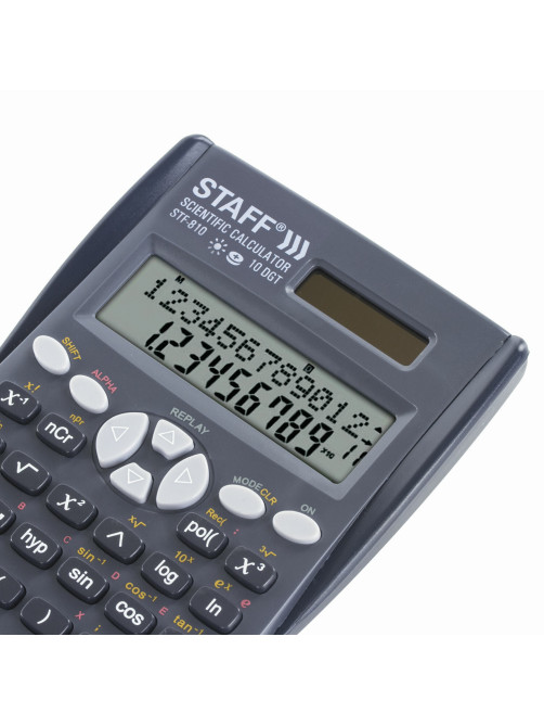 Калькулятор инженерный STAFF STF-810 (161х85 мм), 240 функций, 10+2 разрядов, двойное питание, 250280