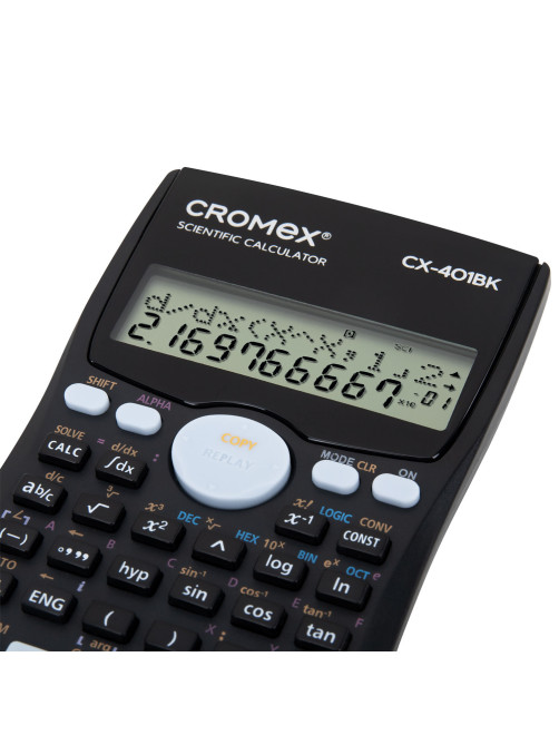 Калькулятор инженерный CROMEX (КРОМЕКС) CX-401BK (155х80 мм), 401 функция, 10+2 разрядов, черный, 273833