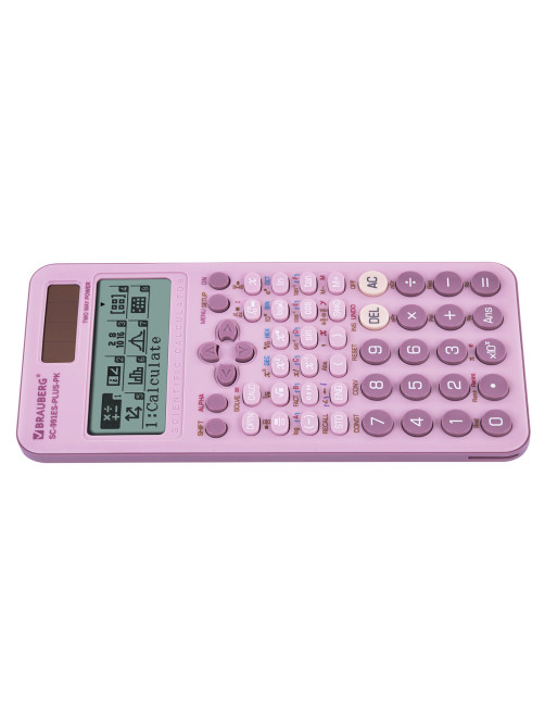 Калькулятор инженерный BRAUBERG SC-991ES-PLUS-PK (164х80 мм), 552 функции, 10+2 разряда, РОЗОВЫЙ, 272654