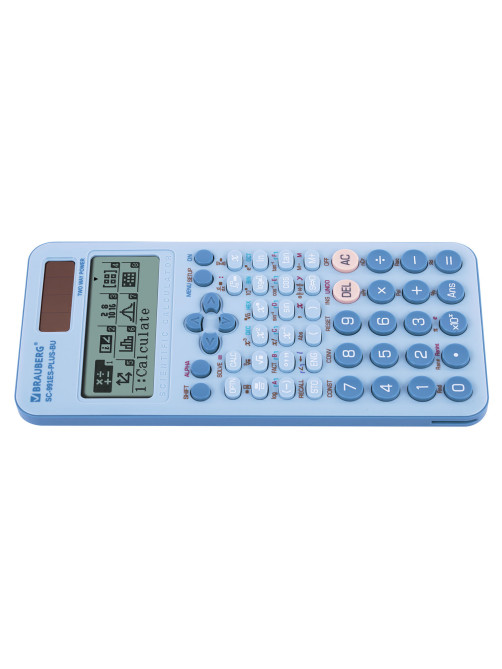 Калькулятор инженерный BRAUBERG SC-991ES-PLUS-BU (164х80 мм), 552 функции, 10+2 разряда, ГОЛУБОЙ, 272653