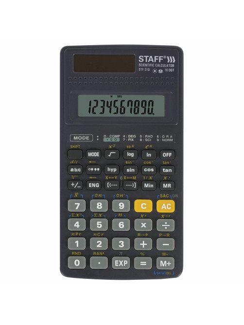 Калькулятор инженерный STAFF STF-310 (142х78 мм), 139 функций, 10+2 разрядов, двойное питание, 250279