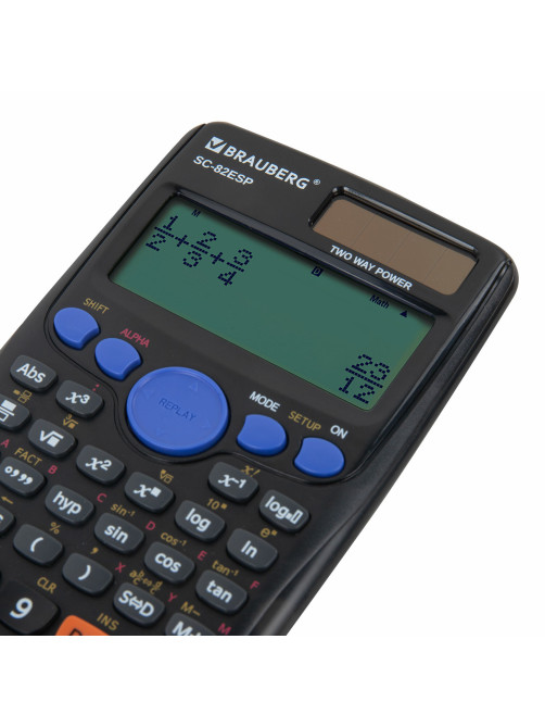 Калькулятор инженерный BRAUBERG SC-82ESP (165х84 мм), 252 функции, 10+2 разрядов, двойное питание, 271723