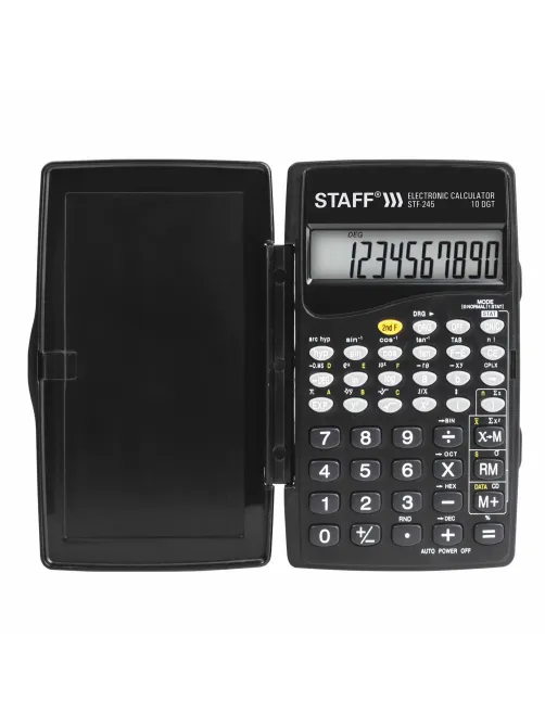Калькулятор инженерный STAFF STF-245, КОМПАКТНЫЙ (120х70 мм), 128 функций, 10 разрядов, 250194