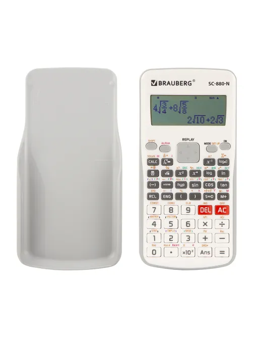 Калькулятор инженерный BRAUBERG SC-880-N, 417 функций, 10+2 разрядов, батарея, БЕЛЫЙ, 250526
