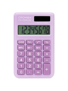 Калькулятор карманный CROMEX (КРОМЕКС) CX-210N-LV (96х62 мм), 8 разрядов, двойное питание, сиреневый, 273836