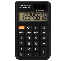 Калькулятор карманный CROMEX (КРОМЕКС) CX-210N-BK (96х62 мм), 8 разрядов, двойное питание, черный, 273834