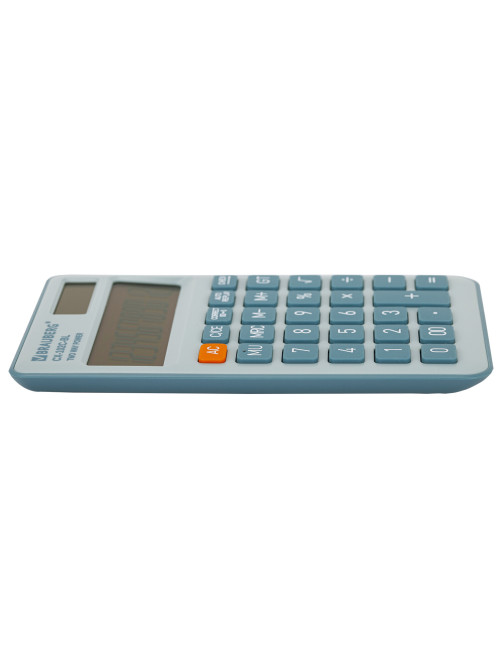 Калькулятор карманный BRAUBERG CX-102C-BL (76x126 мм), 12 разрядов, двойное питание, ГОЛУБОЙ, 272649