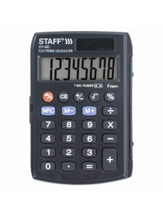 Калькулятор карманный STAFF STF-883 (95х62 мм), 8 разрядов, двойное питание, 250196
