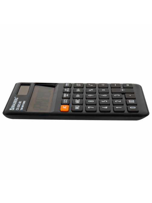 Калькулятор карманный BRAUBERG CX-102C-BK (76x126 мм), 12 разрядов, двойное питание, ЧЕРНЫЙ, 272647