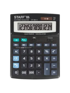 Калькулятор настольный STAFF STF-888-14 (200х150 мм), 14 разрядов, двойное питание, 250182